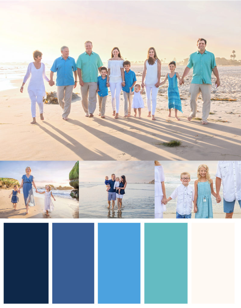 Blue, white and navy beach outfits