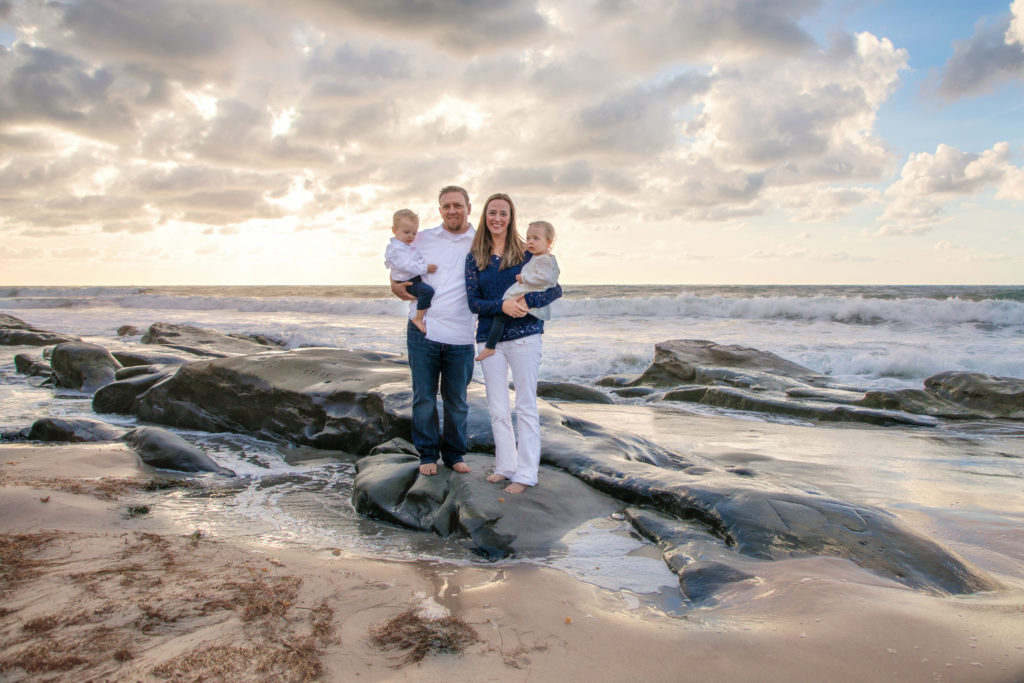 Family photo shoot on the beach at Windandsea