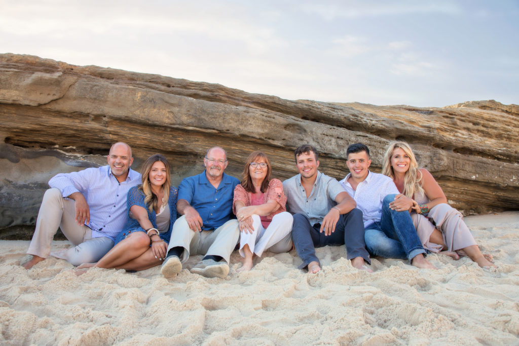 Family photo shoot on the beach at Windandsea