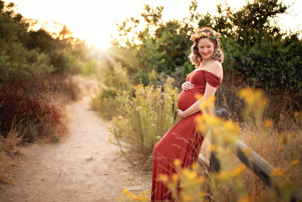 Rustic sunset maternity photo shoot in San Diego