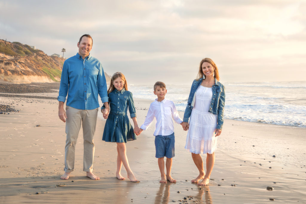 Family photo shoot at South Ponto Beach in Carlsbad.