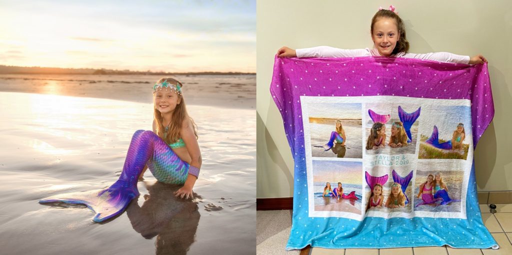 Mermaid photo blanket