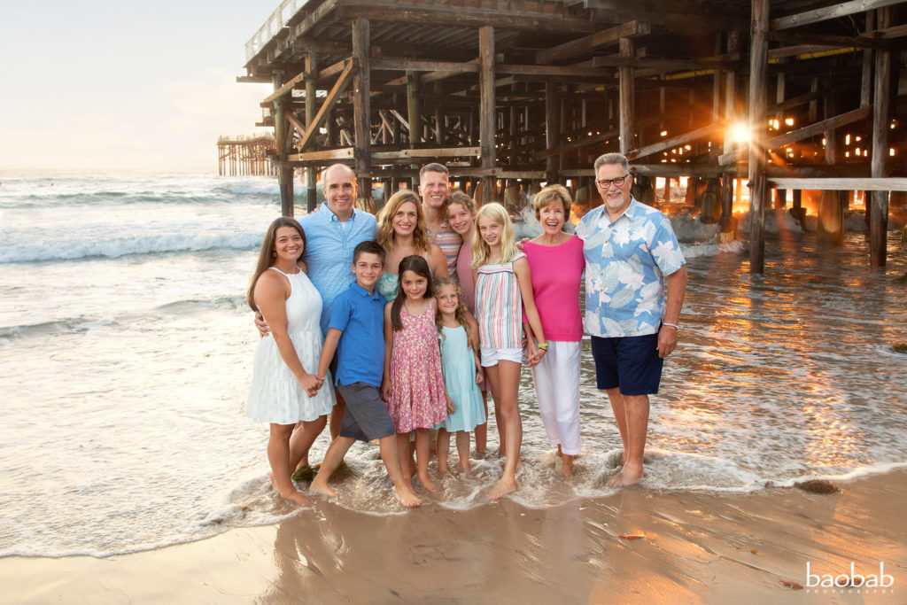 Family shoot by Crystal Pier in San Diego.